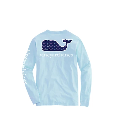 OUTLET Girls Multi-Whale Long-Sleeve Pocket Tee