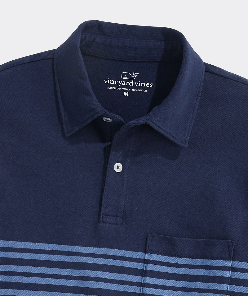 Long-Sleeve Stripe Surf Polo