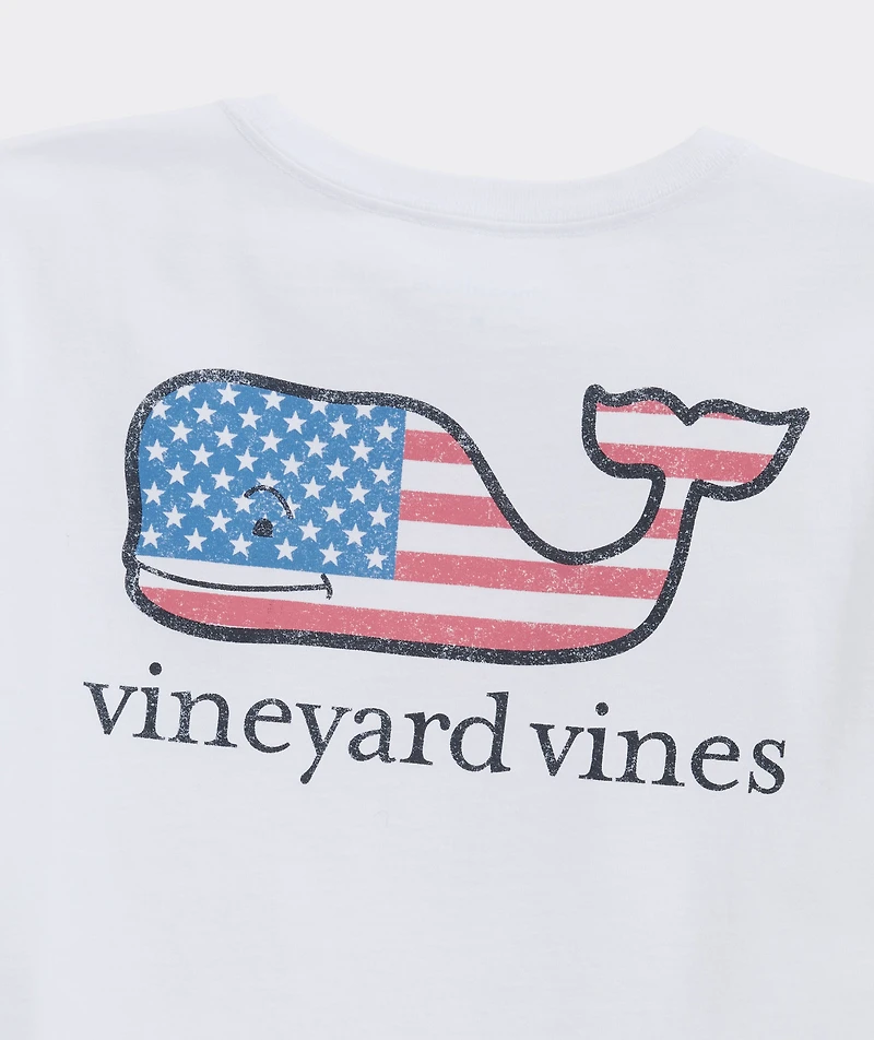 Girls' Flag Whale Short-Sleeve Pocket Tee