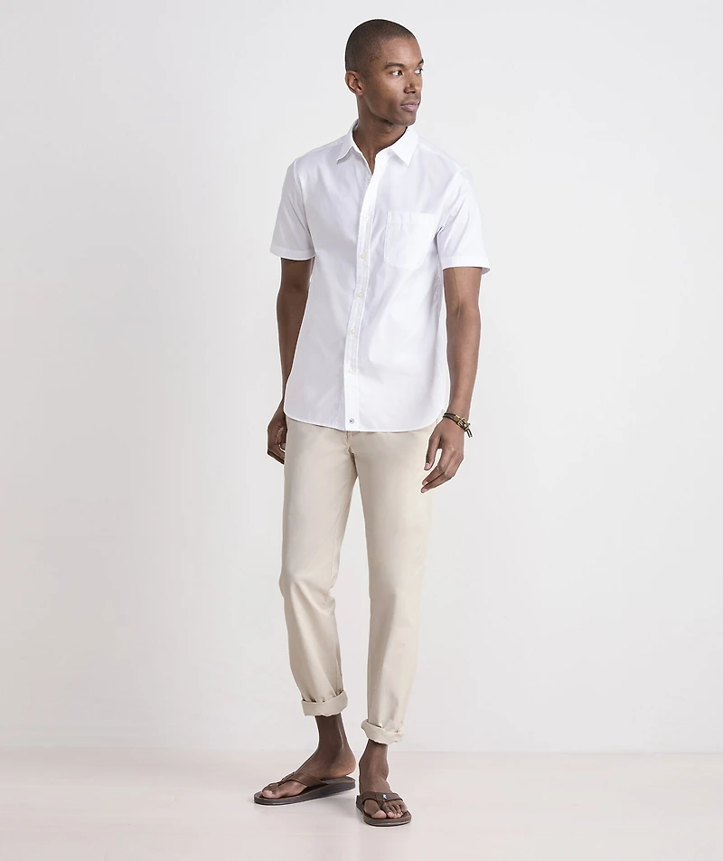 Breakwater Solid Performance Cotton Short-Sleeve Shirt
