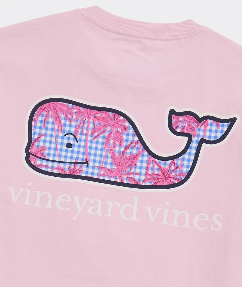 Palm Gingham Whale Short-Sleeve Pocket Tee