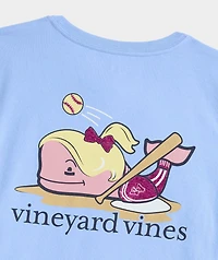 Girls' Glitter Softball Whale Short-Sleeve Pocket Tee