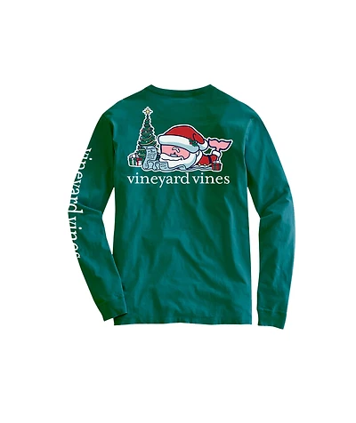 OUTLET Kids' Santa's List Whale Long-Sleeve Pocket Tee
