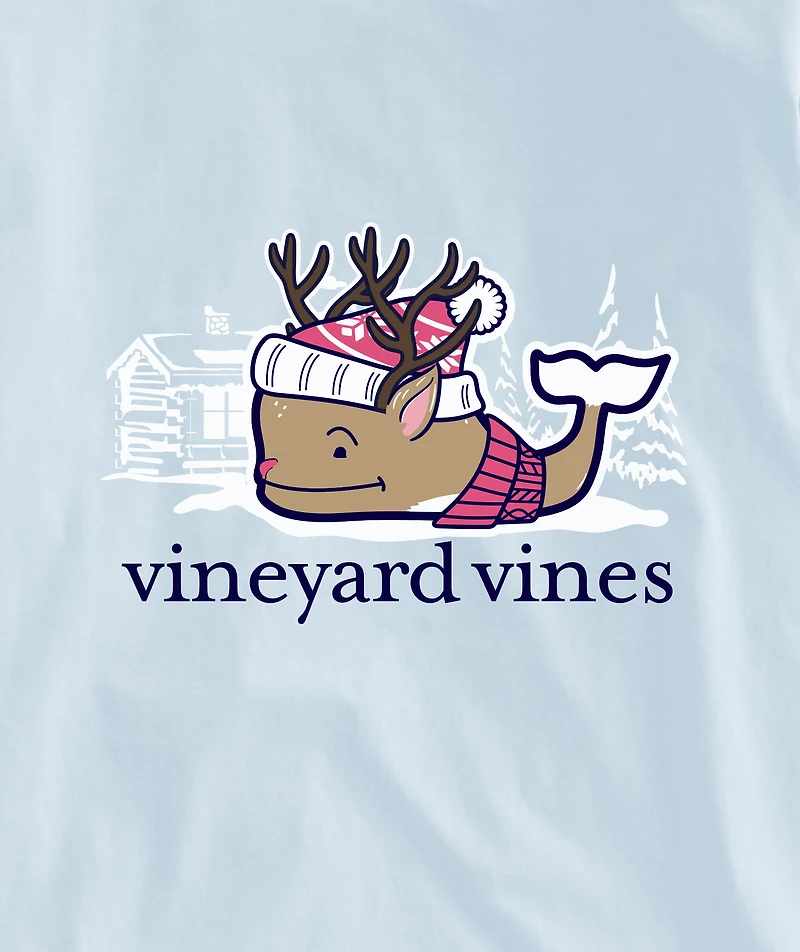OUTLET Girls Après Reindeer Whale Long-Sleeve Pocket Tee