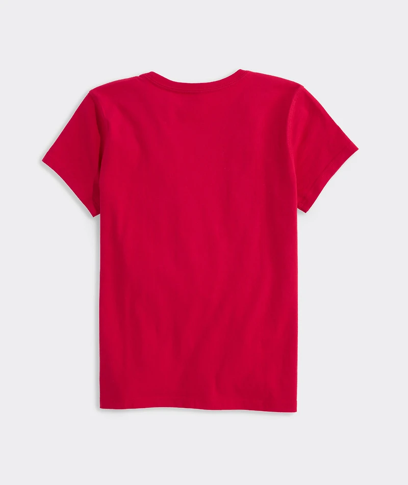 Girls' Glitter Flag Whale Short-Sleeve Tee