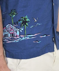 Gasparilla Coastline Linen Blend Short-Sleeve Cabana Shirt