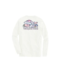 OUTLET Girls' Watercolor Elf Whale Long-Sleeve Pocket Tee