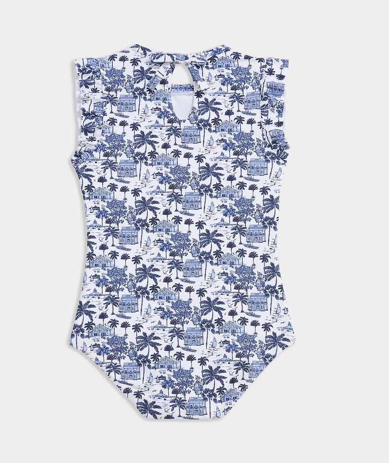 Girls' Ruffle Scoopneck One-Piece