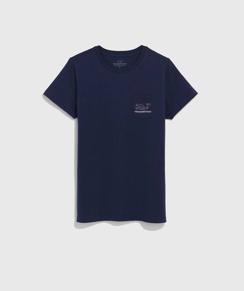 OUTLET Women's Fireworks Whale Short-Sleeve Pocket Tee