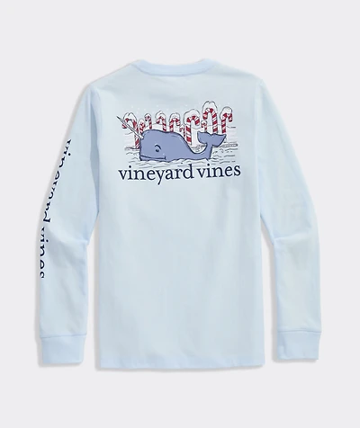 Boys' Peppermint Narwhal Long-Sleeve Pocket Tee