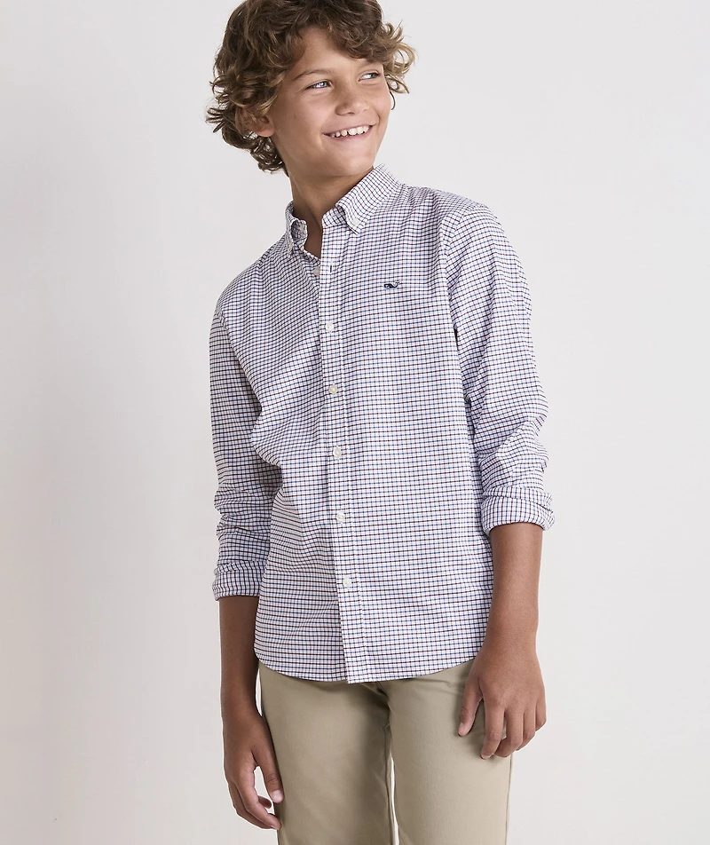 Boys' Performance Cotton Wauwinet Tattersall Shirt