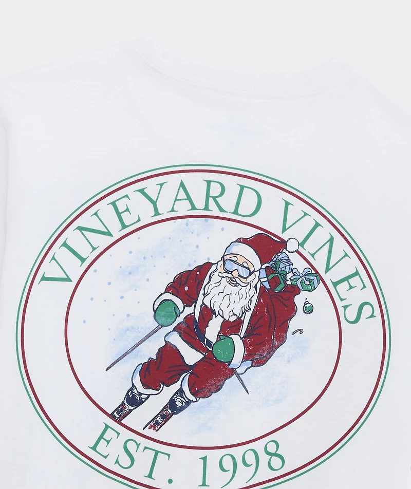 Boys' Santa Ski Long-Sleeve Pocket Tee