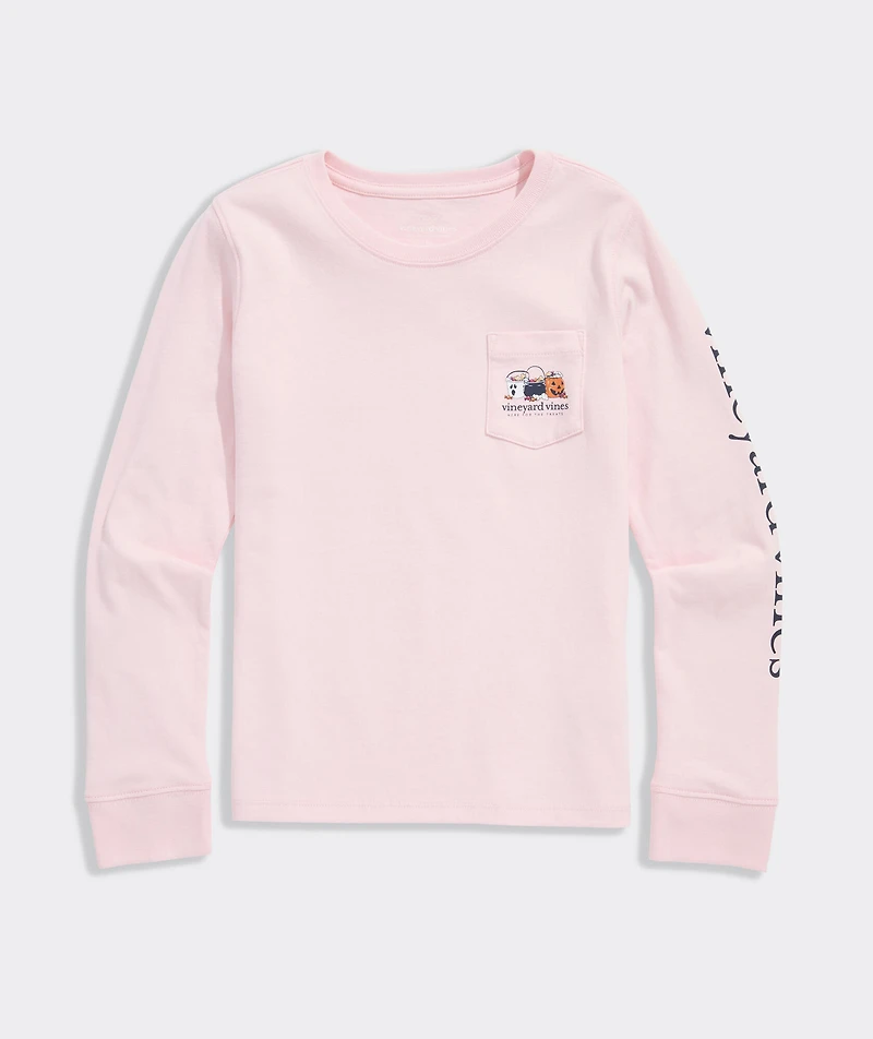 Girls' Here For The Treats Pups Long-Sleeve Pocket Tee