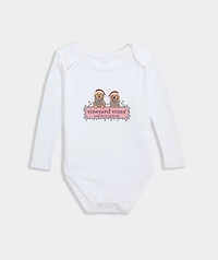 Baby Long-Sleeve Festive Pups Body Suit