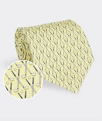 Crossed Golf Clubs Printed Tie