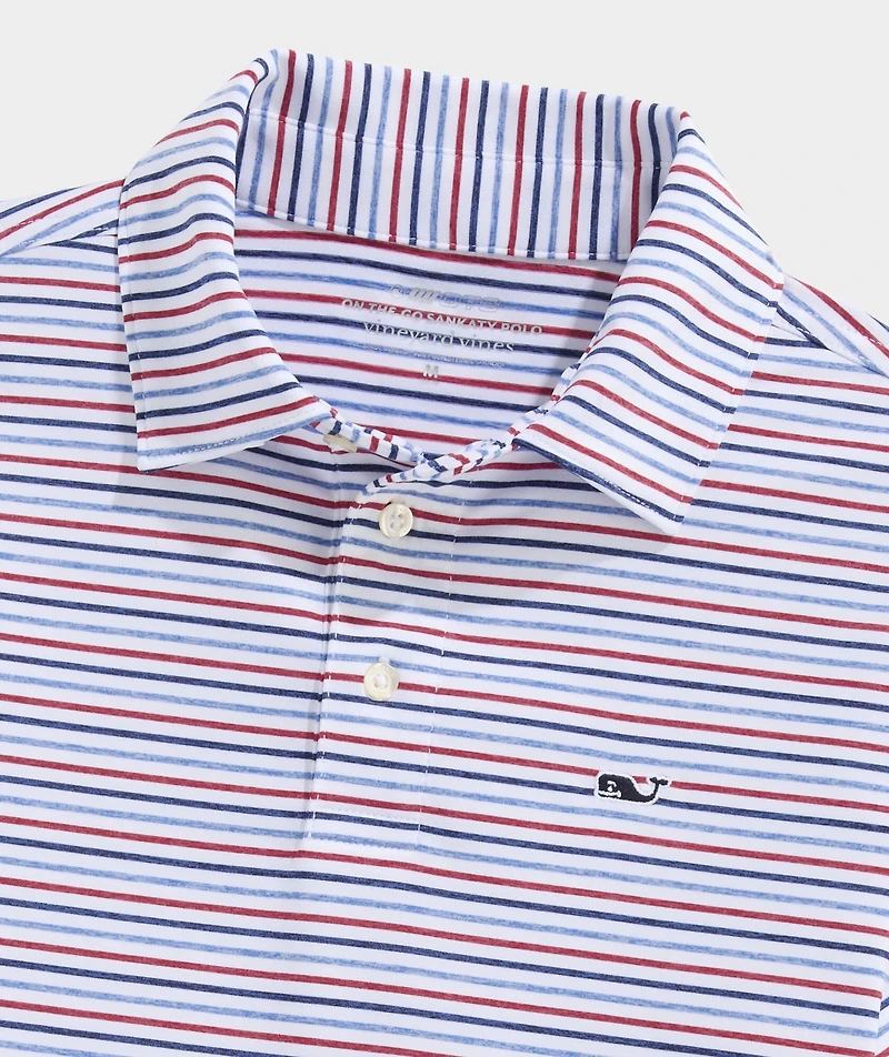 Boys' Multi Bradley Stripe Sankaty Polo