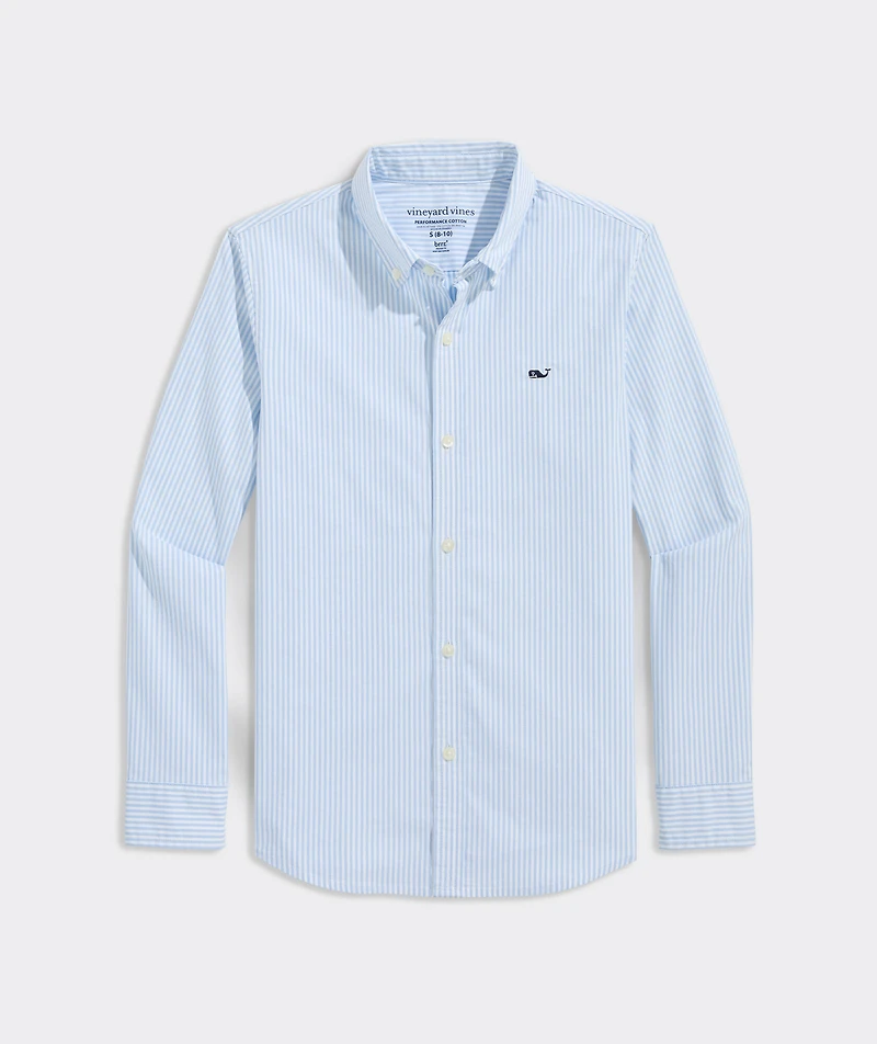 Boys' Stripe Performance Cotton Shirt