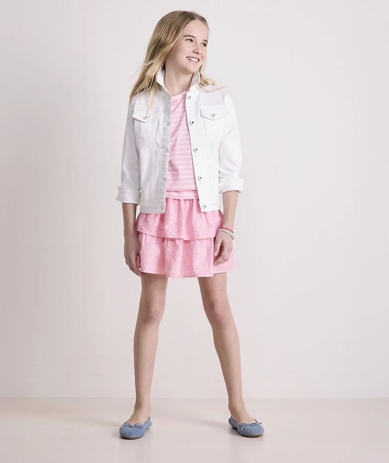 Girls' White Denim Jacket