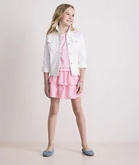 Girls' White Denim Jacket