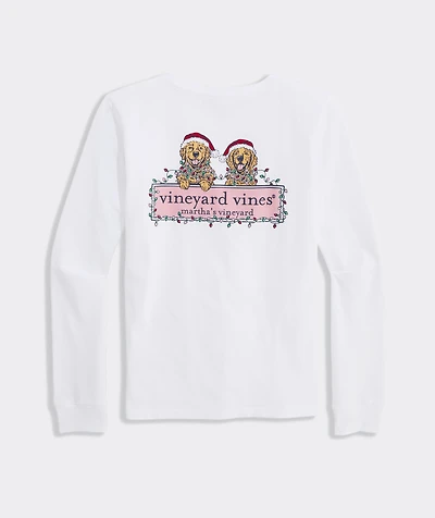 Girls' Holiday Pups Long-Sleeve Pocket Tee