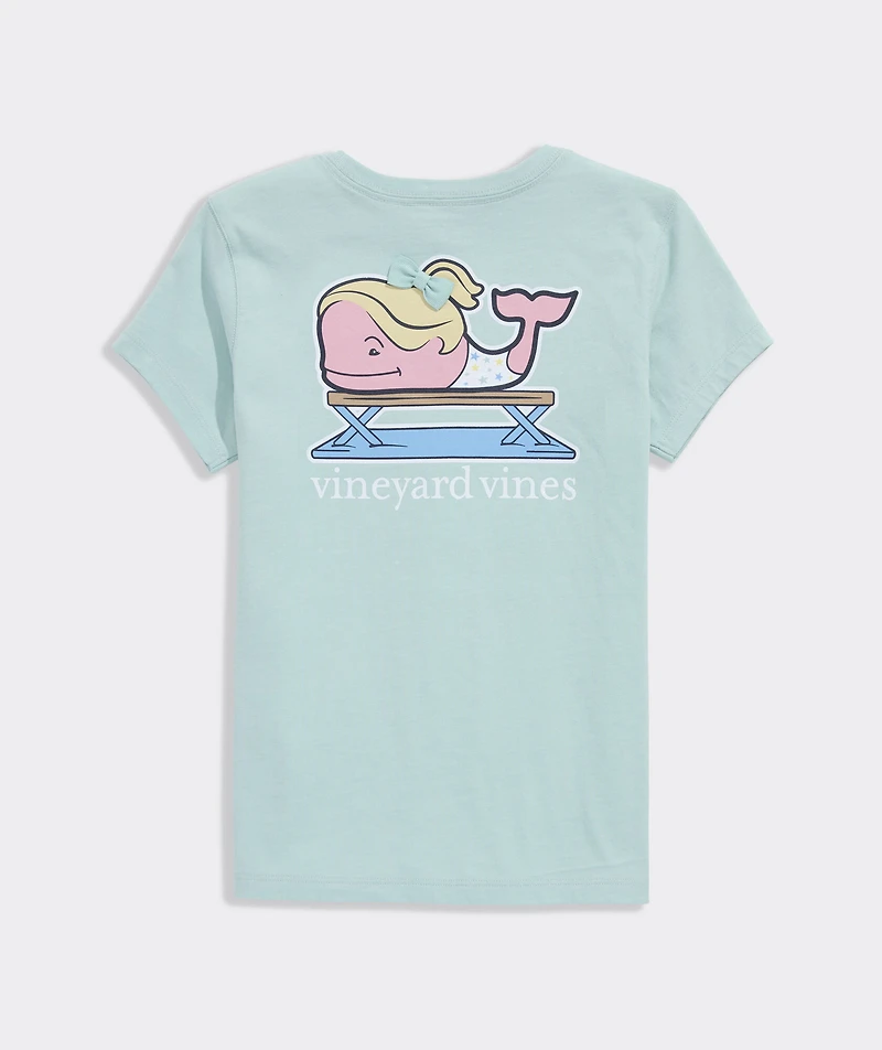 Girls' Glitter Gymnastics Whale Short-Sleeve Pocket Tee