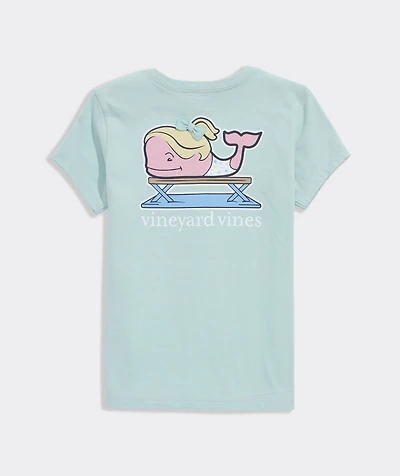 Girls' Glitter Gymnastics Whale Short-Sleeve Pocket Tee