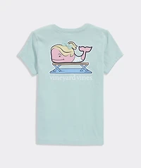 Girls' Glitter Gymnastics Whale Short-Sleeve Pocket Tee