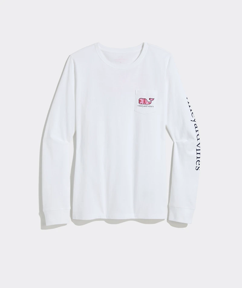 Edie Floral Whale Fill Long-Sleeve Pocket Tee