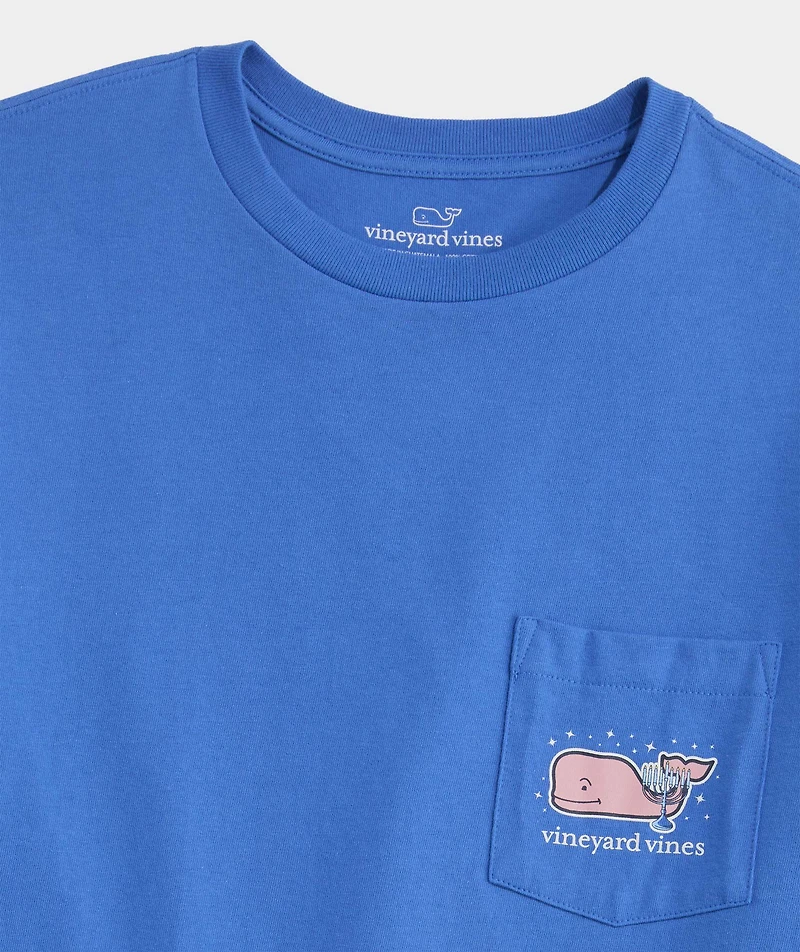 Hanukkah Whale Long-Sleeve Pocket Tee