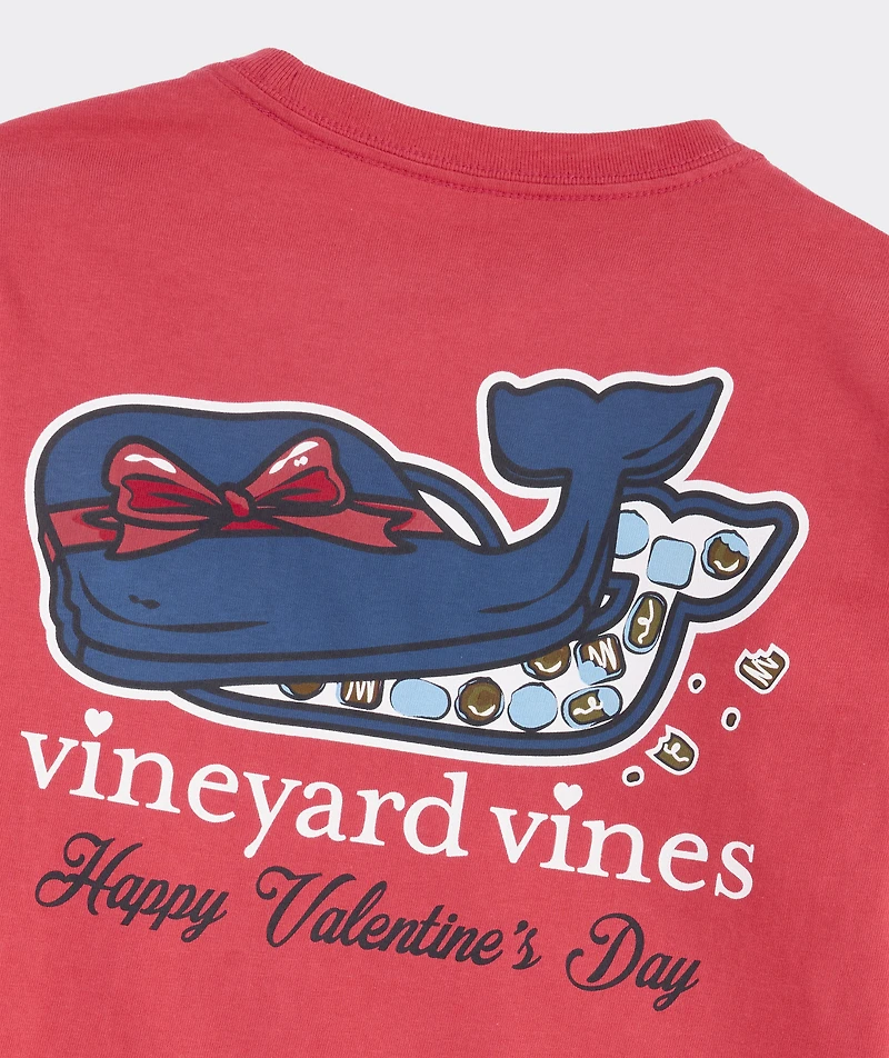 Boys' Valentine's Chocolate Whale Box Long-Sleeve Pocket Tee