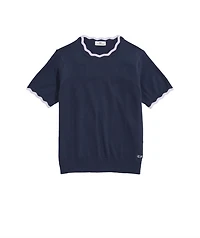 OUTLET Women's Scallop Short-Sleeve Sweater