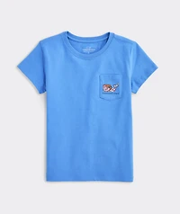 Girls' Lacrosse Whale Short-Sleeve Pocket Tee