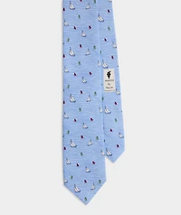 Sailboat Waves Silk Tie