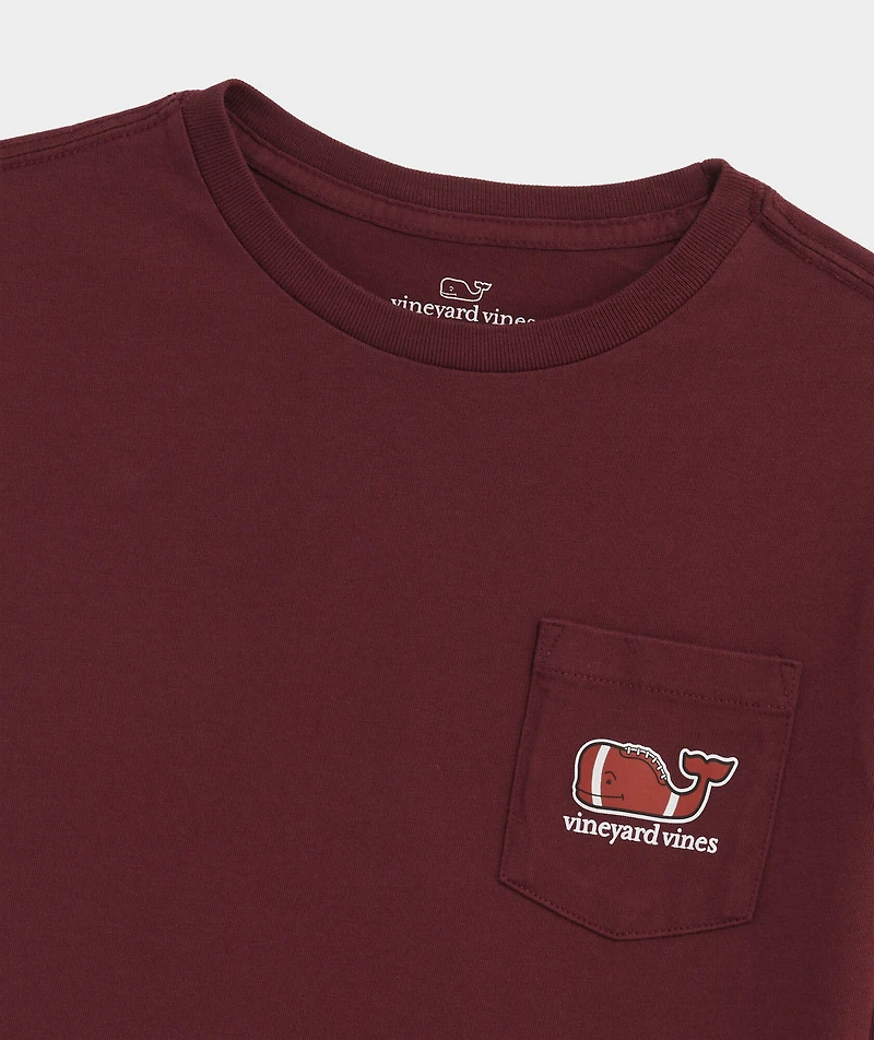 Boys' Football Whale Long-Sleeve Pocket Tee