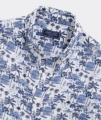 Gasparilla Scene Linen Blend Short-Sleeve Shirt