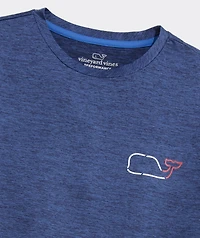 On-The-Go Whale Outline Long-Sleeve Harbor Performance Tee