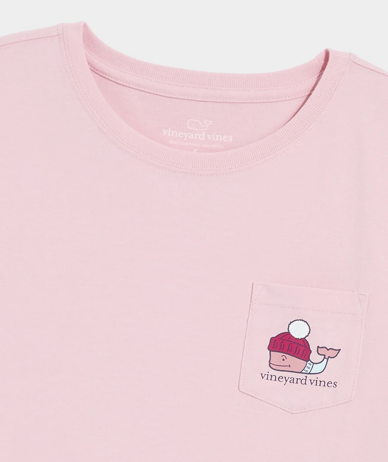 Women's Après Ski Fireplace Whale Long-Sleeve Pocket Tee