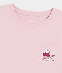 Women's Après Ski Fireplace Whale Long-Sleeve Pocket Tee