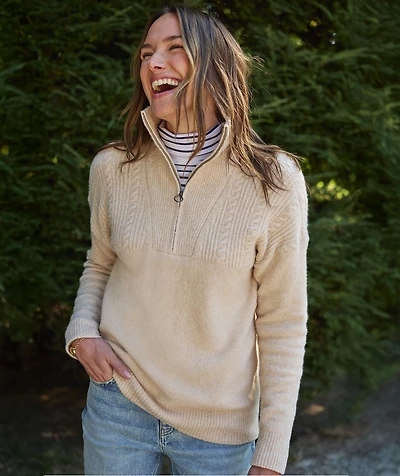 Boucle Quarter-Zip Sweater