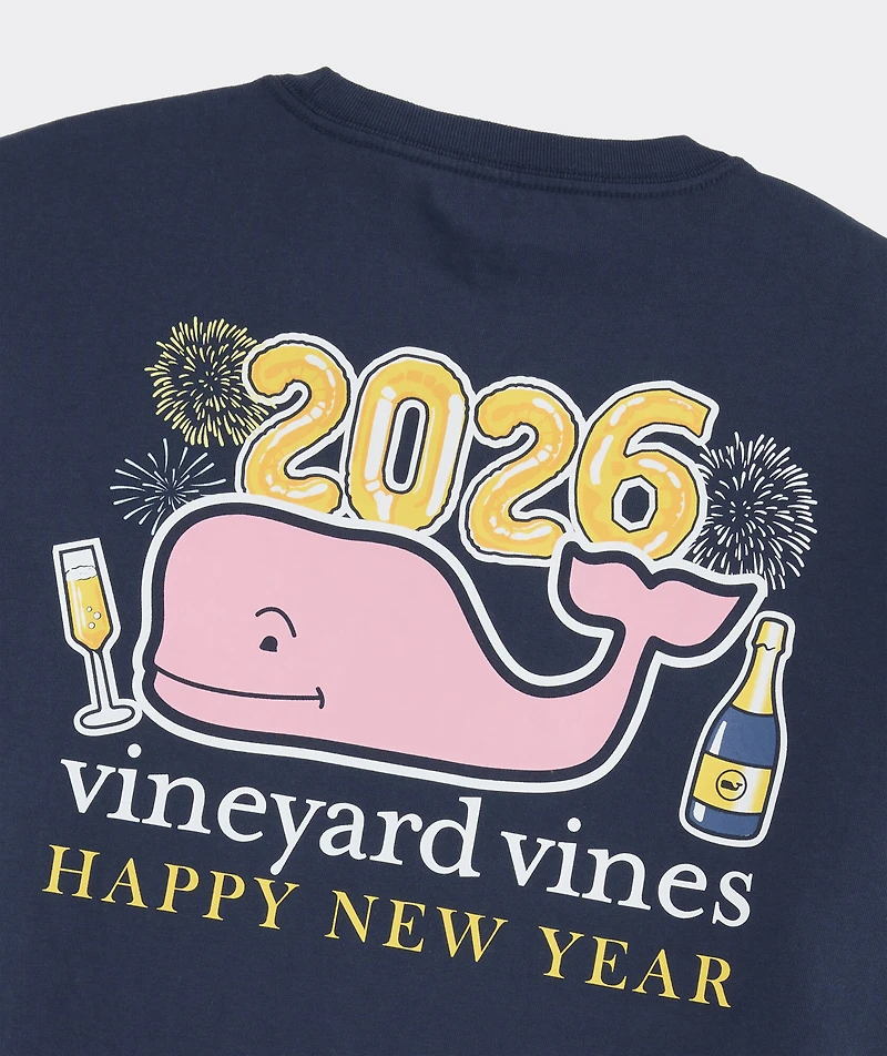 2026 New Year's Eve Whale Long-Sleeve Pocket Tee