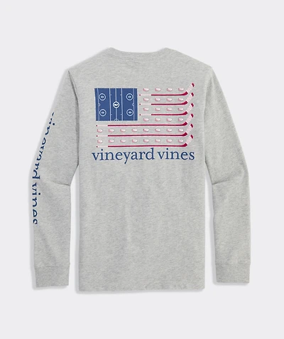 Boys' USA Hockey Flag Long-Sleeve Pocket Tee