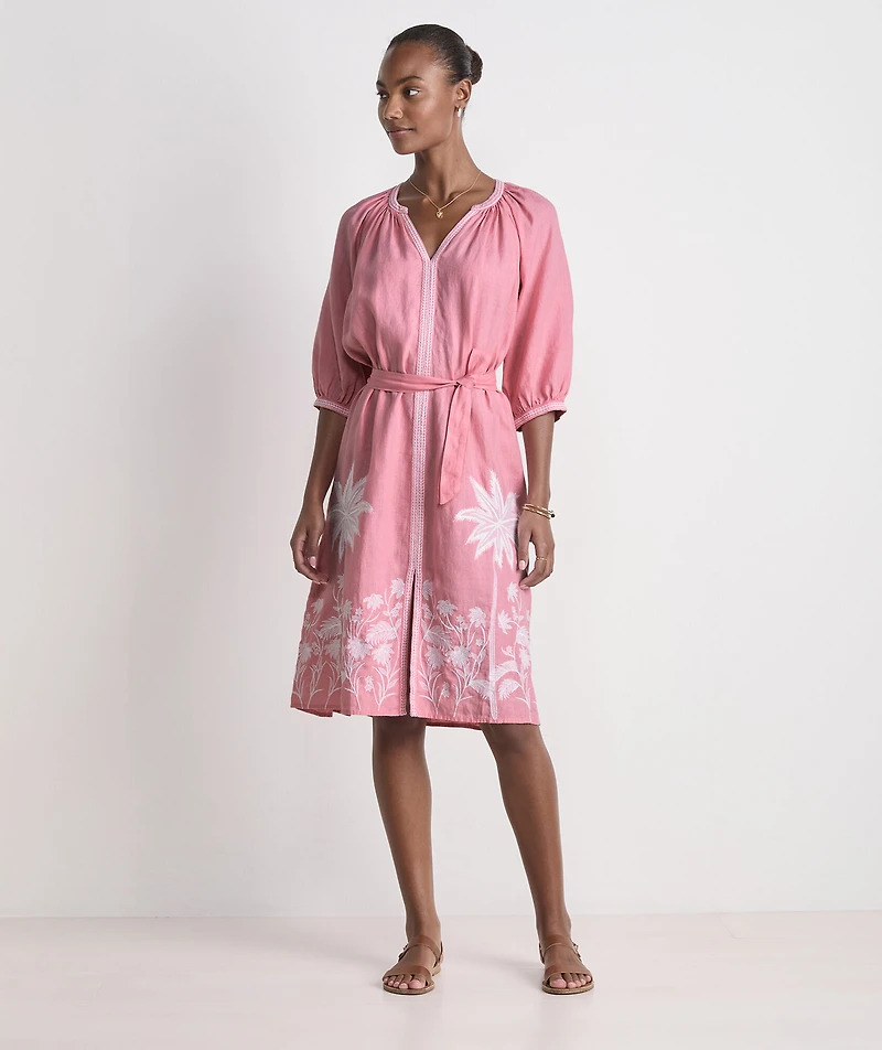 Linen Midi Cover-Up Dress