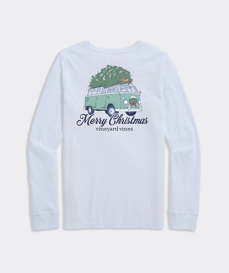 Boys' Retro Van & Tree Long-Sleeve Pocket Tee