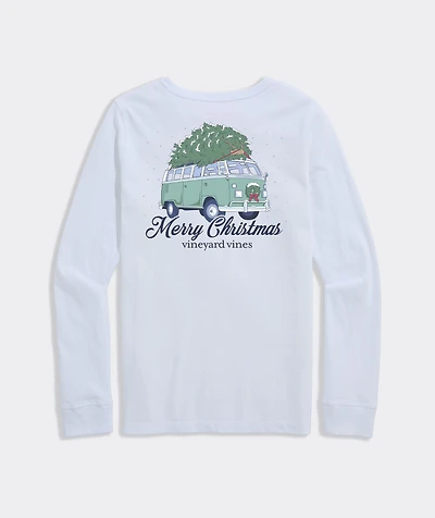Boys' Retro Van & Tree Long-Sleeve Pocket Tee