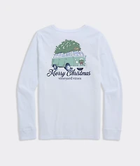 Boys' Retro Van & Tree Long-Sleeve Pocket Tee