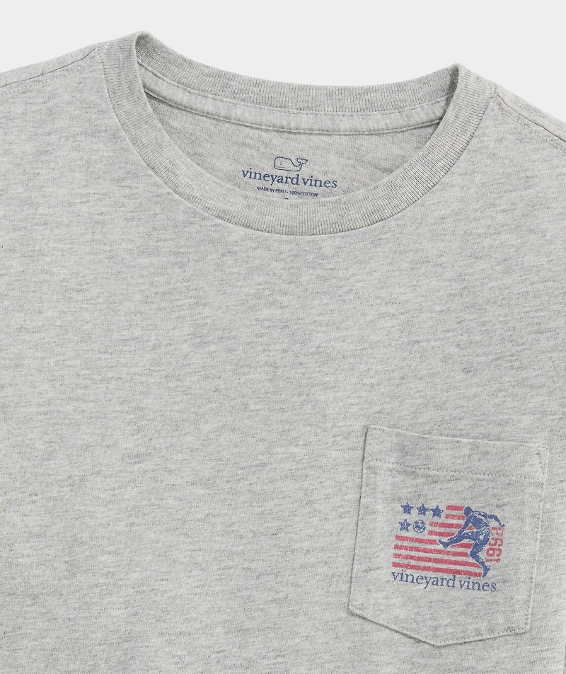 Boys' USA Soccer Kick Long-Sleeve Pocket Tee