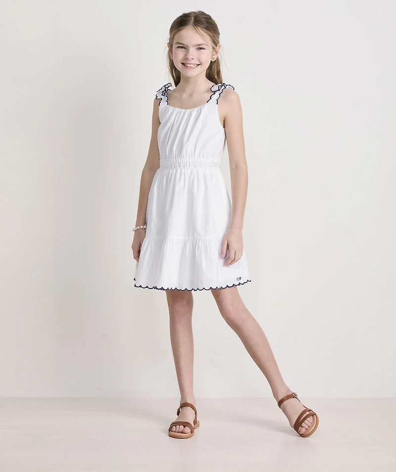 Girls' Poplin Scallop Dress
