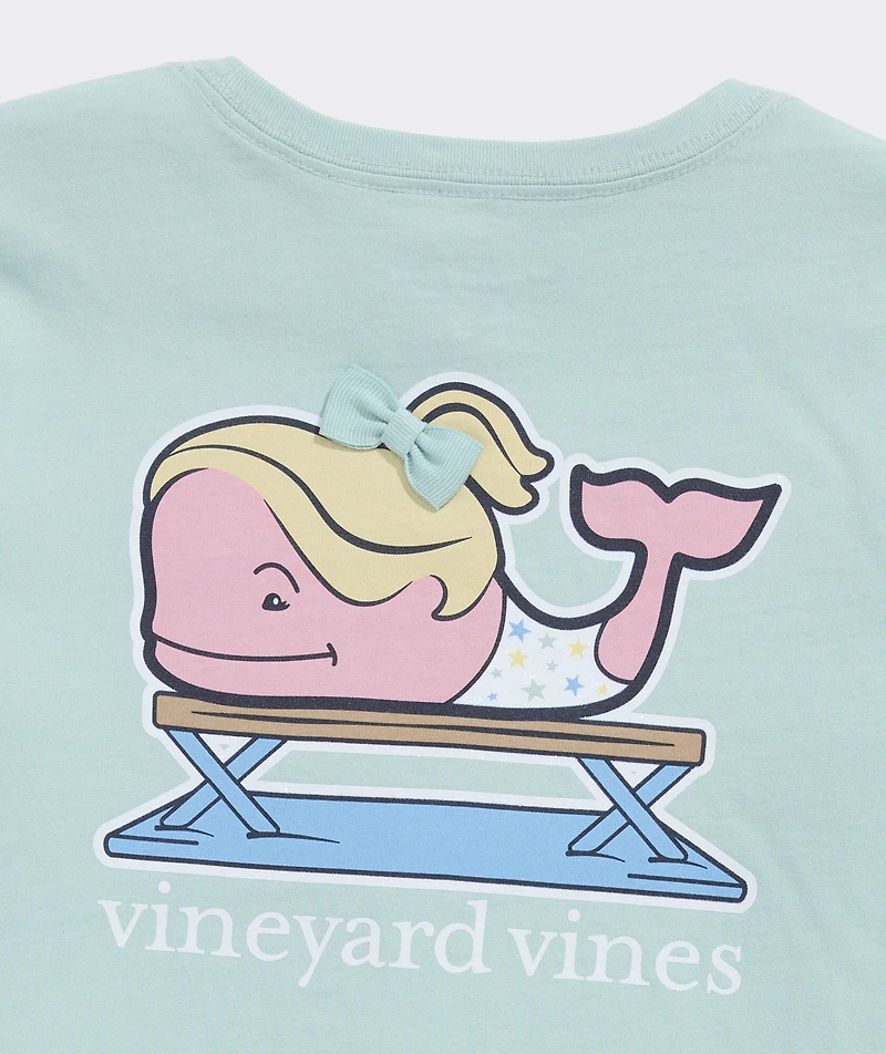 Girls' Glitter Gymnastics Whale Short-Sleeve Pocket Tee