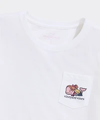 Girls' Back-To-School Whale Short-Sleeve Pocket Tee