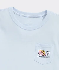 Girls' Soccer Whale Short-Sleeve Pocket Tee